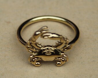 Zodiac Cancer Crab Ring, Gothic rings, Crab Signet ring, Stacking Rings, Minimaistt Ring, Sterling Silver, Bridesmaids Ring