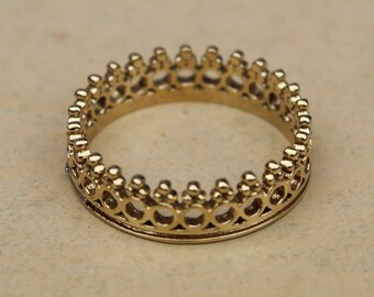 Bronze Crown Band Ring, Princess ring, wedding bands, Sterling Silver ring. Woman Rings, Mother Day Gift, Birthday Gifts for Mom