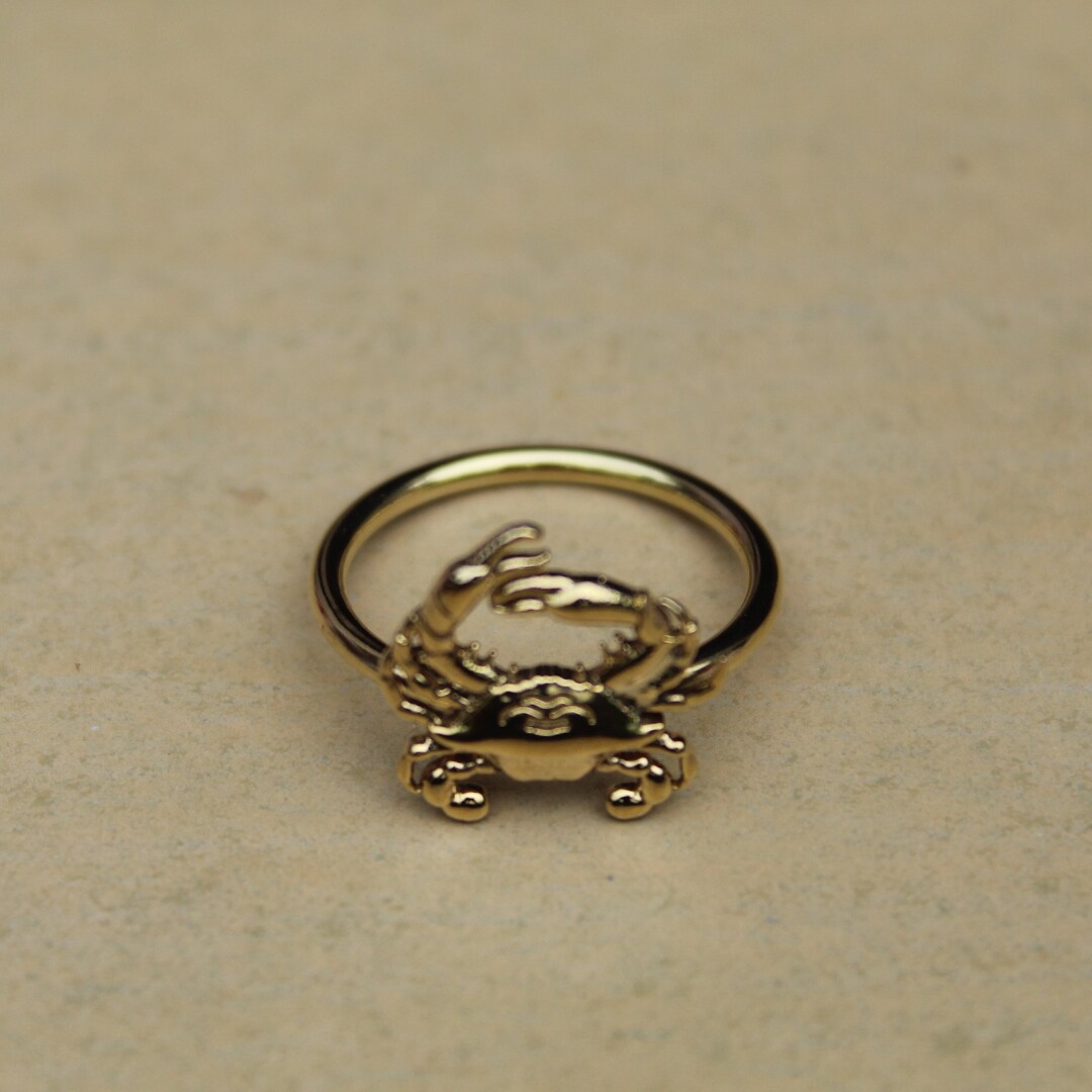 Zodiac Cancer Crab Ring, Gothic Rings, Crab Signet Ring, Stacking Rings ...
