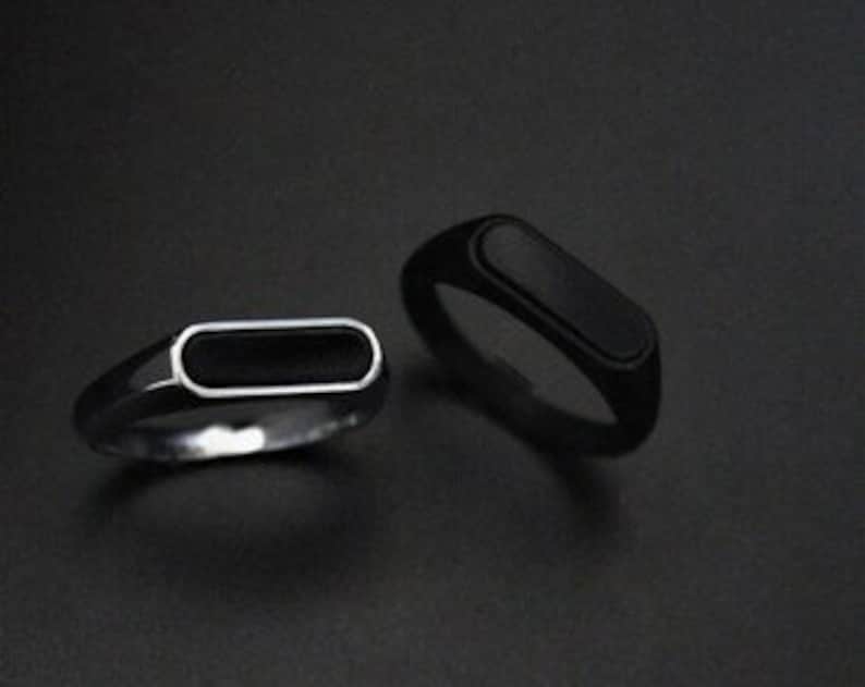 Rectangular Obsidian Ring Rectangal Black Obsidian Ring, Men Ring, Birthday Gifts for Him ...