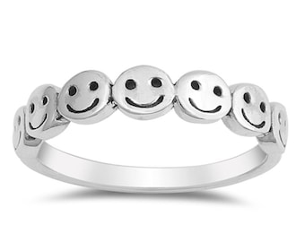 Smile on Fun Face Emoji Signet ring, Smile Face Ring, Smile Face Rings. happy Face ring, Signet Rings, smile emoji ring,fun Face Men Ring
