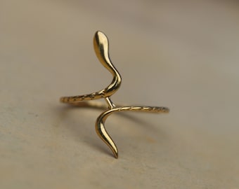 Snake Ring • Adjustable Snake Ring • Open Snake Ring • Sterling Silver Snake Ring • Gold Snake Ring • Spiral Ring • Animal Ring