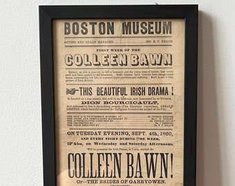 BOSTON MUSEUM BROADSIDE - 1860s