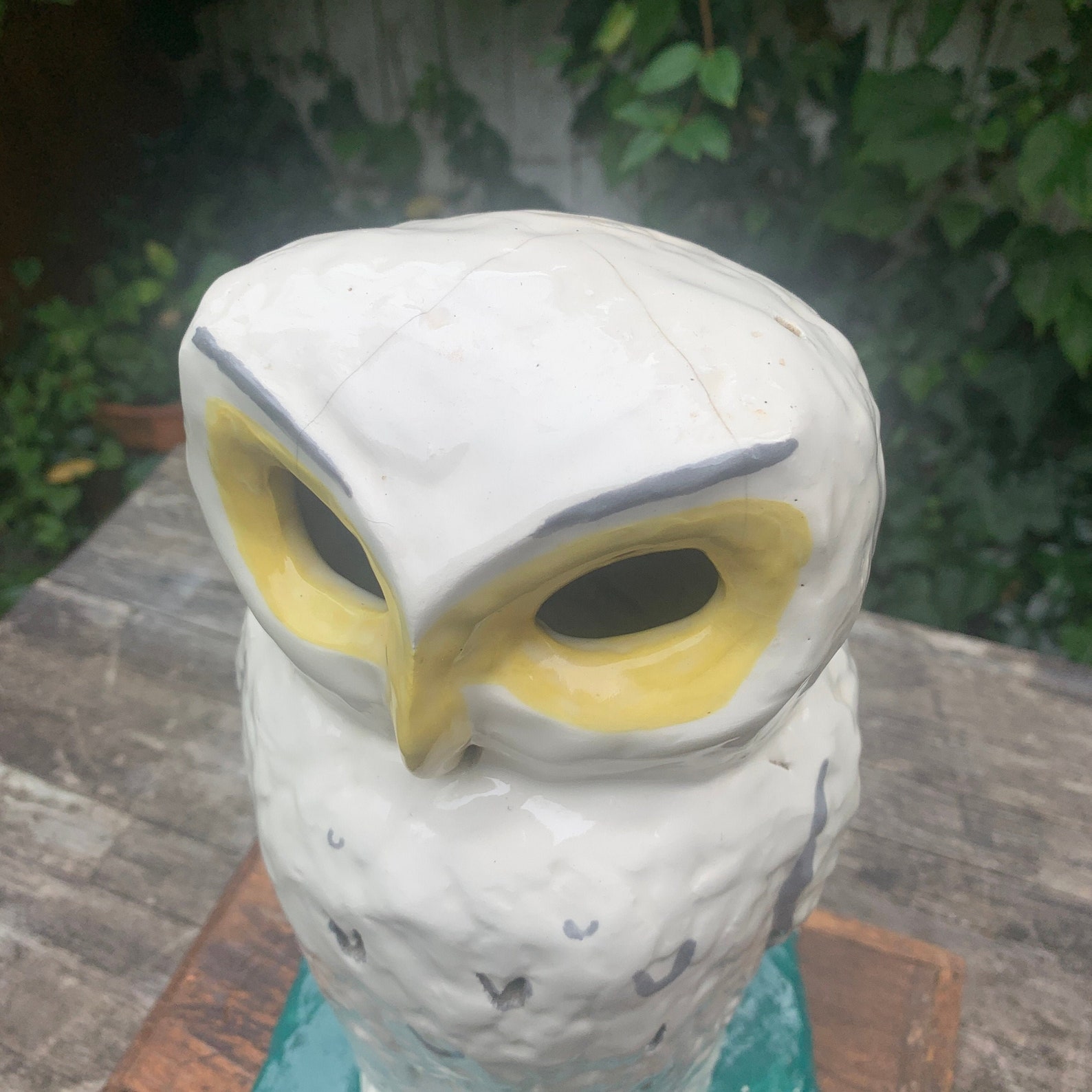 CERAMIC OWL LANTERN Vintage HandCrafted Etsy