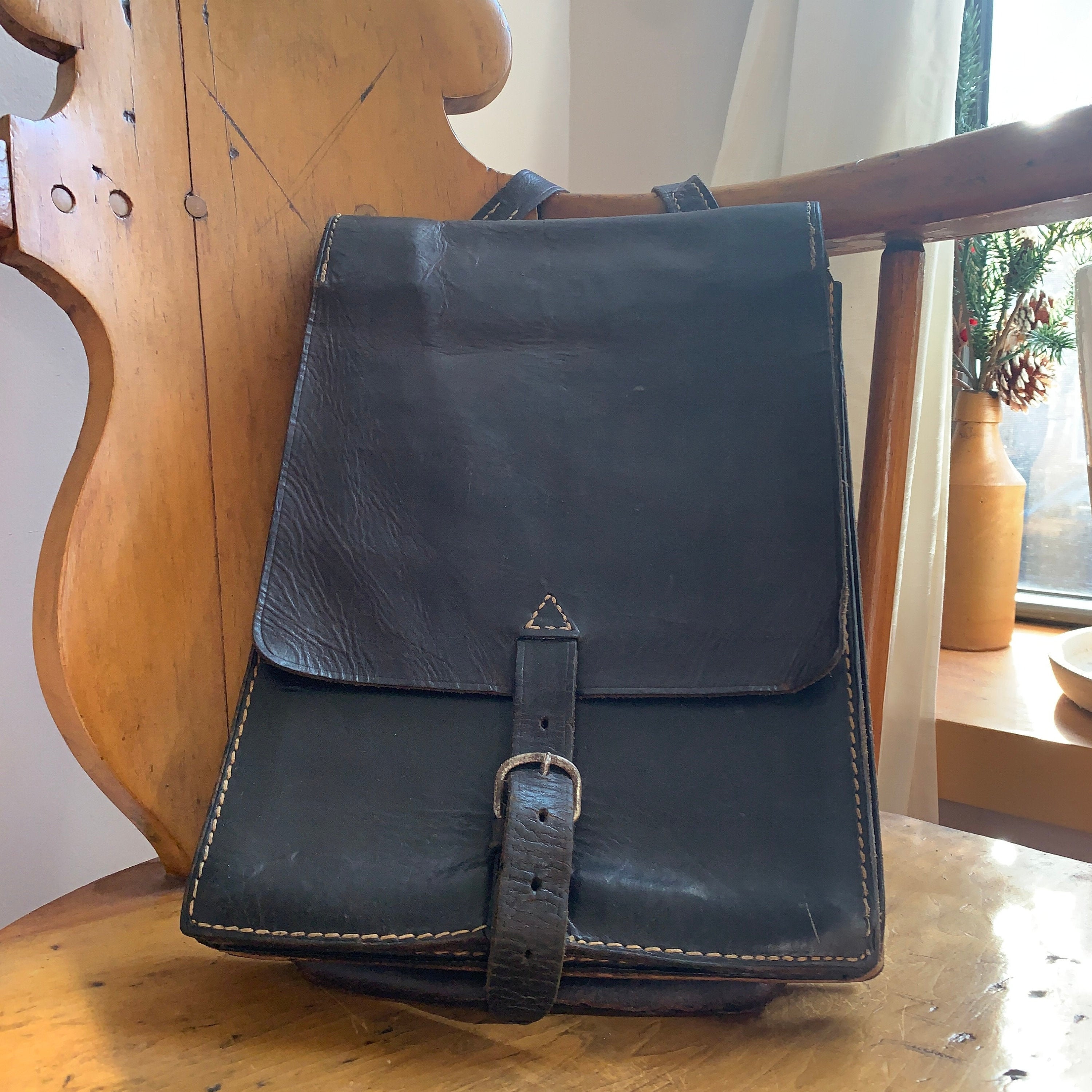 Vintage Leather Satchel Etsy