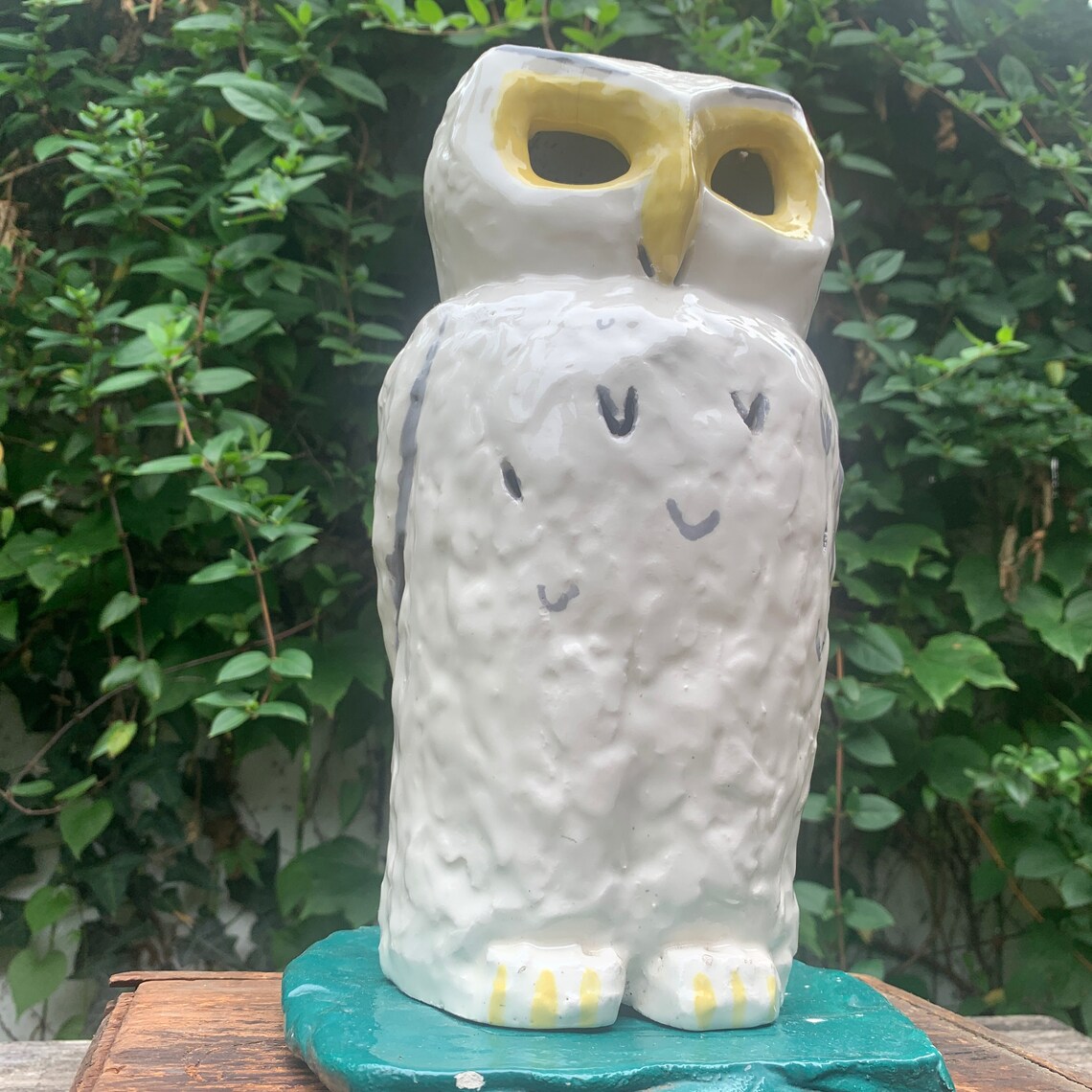 CERAMIC OWL LANTERN Vintage HandCrafted Etsy
