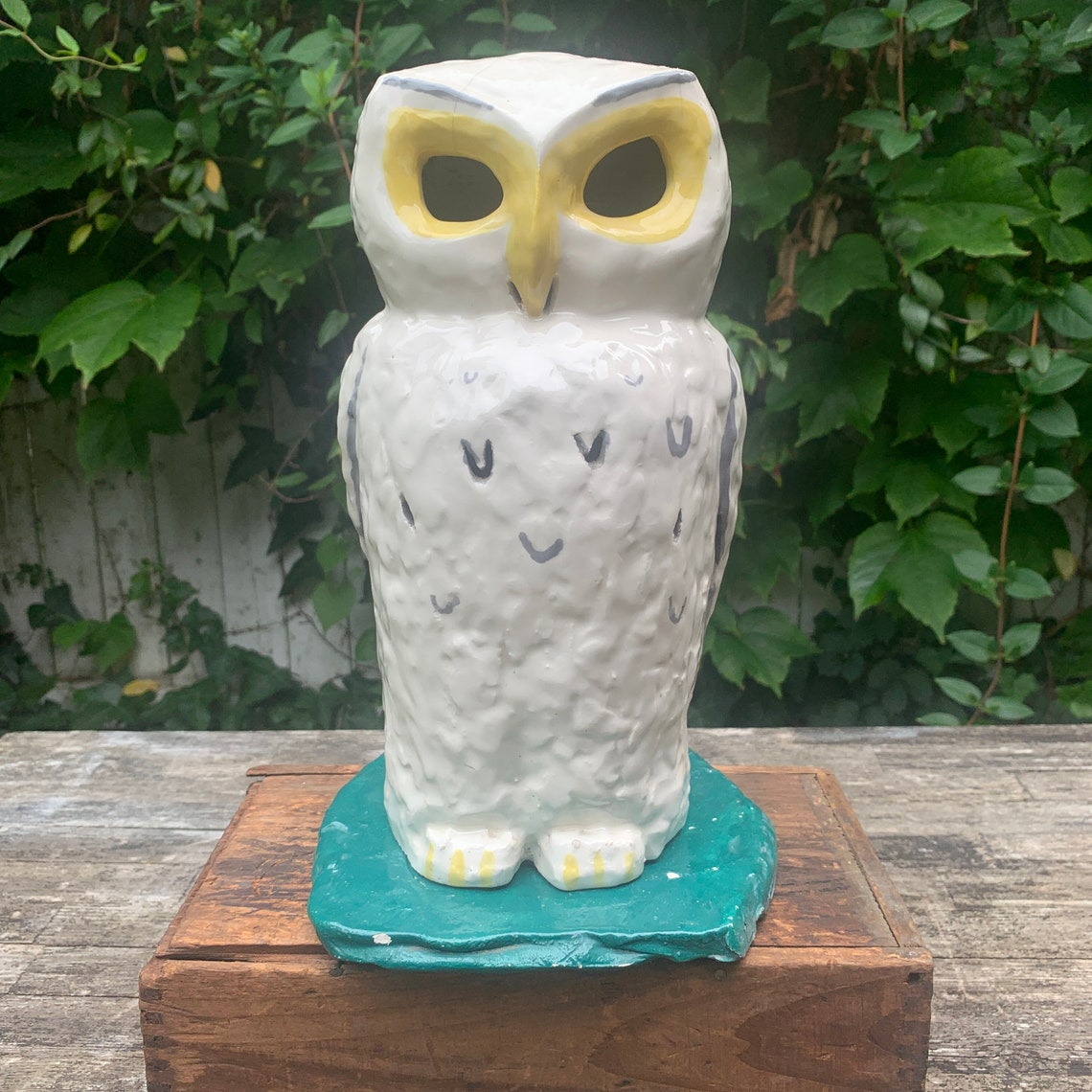 CERAMIC OWL LANTERN Vintage HandCrafted Etsy