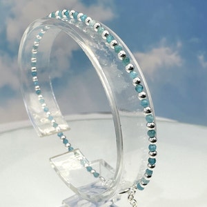 Apatite faceted silver bracelet