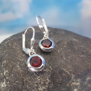 Earrings garnet 925 silver