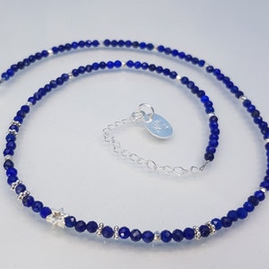 Lapis Lazuli necklace faceted 925 silver