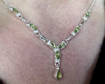 Kette Peridot facettiert Sterling silber