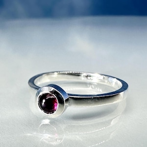 Ring Granat 925 Silber Stapelring