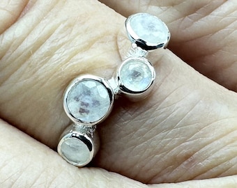 Ring real moonstone 925 silver