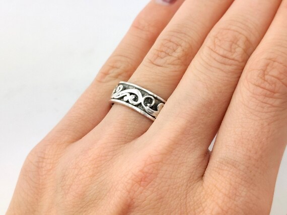 Bague argent rotative Etsy France