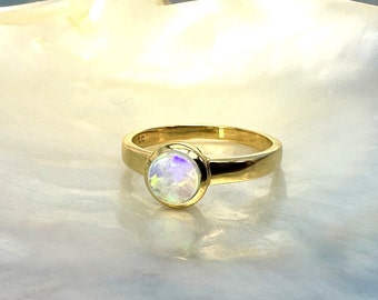 Ring Opal 925 gold real opal