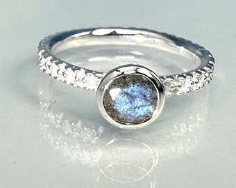 Ring labradorite 925 silver