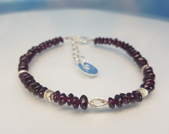 Bracelet Garnet Silver