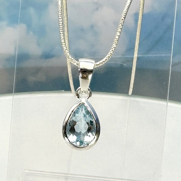 Pendant Topaz faceted 925 silver