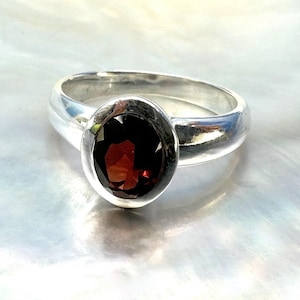 Garnet ring 925 silver