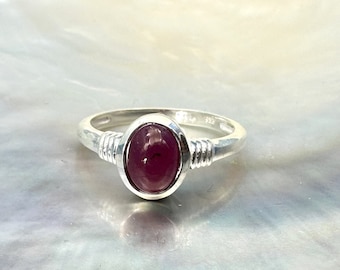 Ring ruby genuine and natural 925 silver