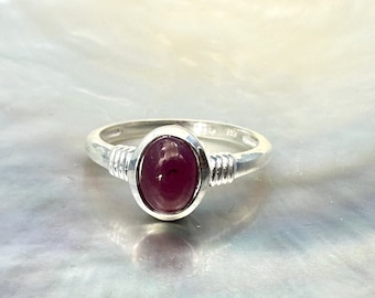 Bague rubis argent 925 véritable et naturel