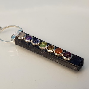 Pendant Chakras Silver Black Tourmaline Schorl