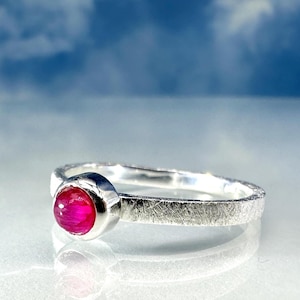 Ring Rubin Sterlingsilber Stapelring