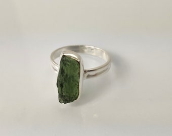 Ring Moldavite Silver Size 61,5