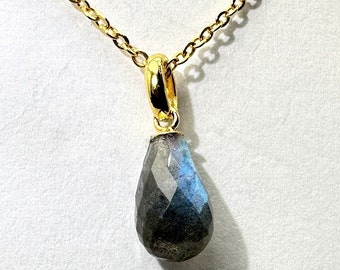 Anhänger Labradorit 18 ct. Goldplattierung