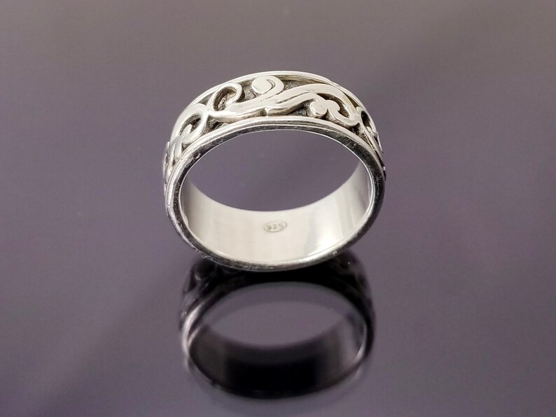 Ring silver rotatable image 6