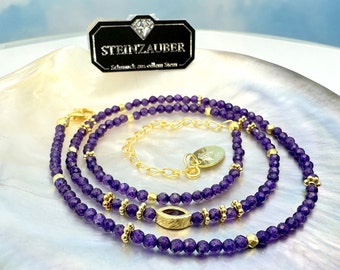 Kette Amethyst facettiert Gold