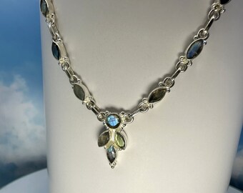 Kette Labradorit 925 Silber