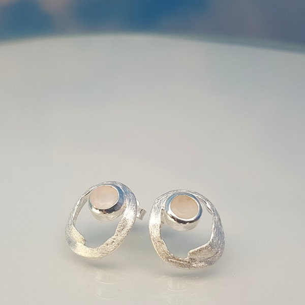 Earrings Rose Quartz 925 Silver