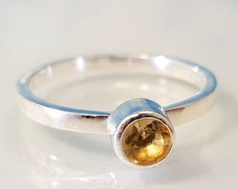 Stacking ring citrine 925 silver
