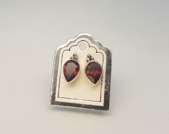 Pendientes granate plata 925