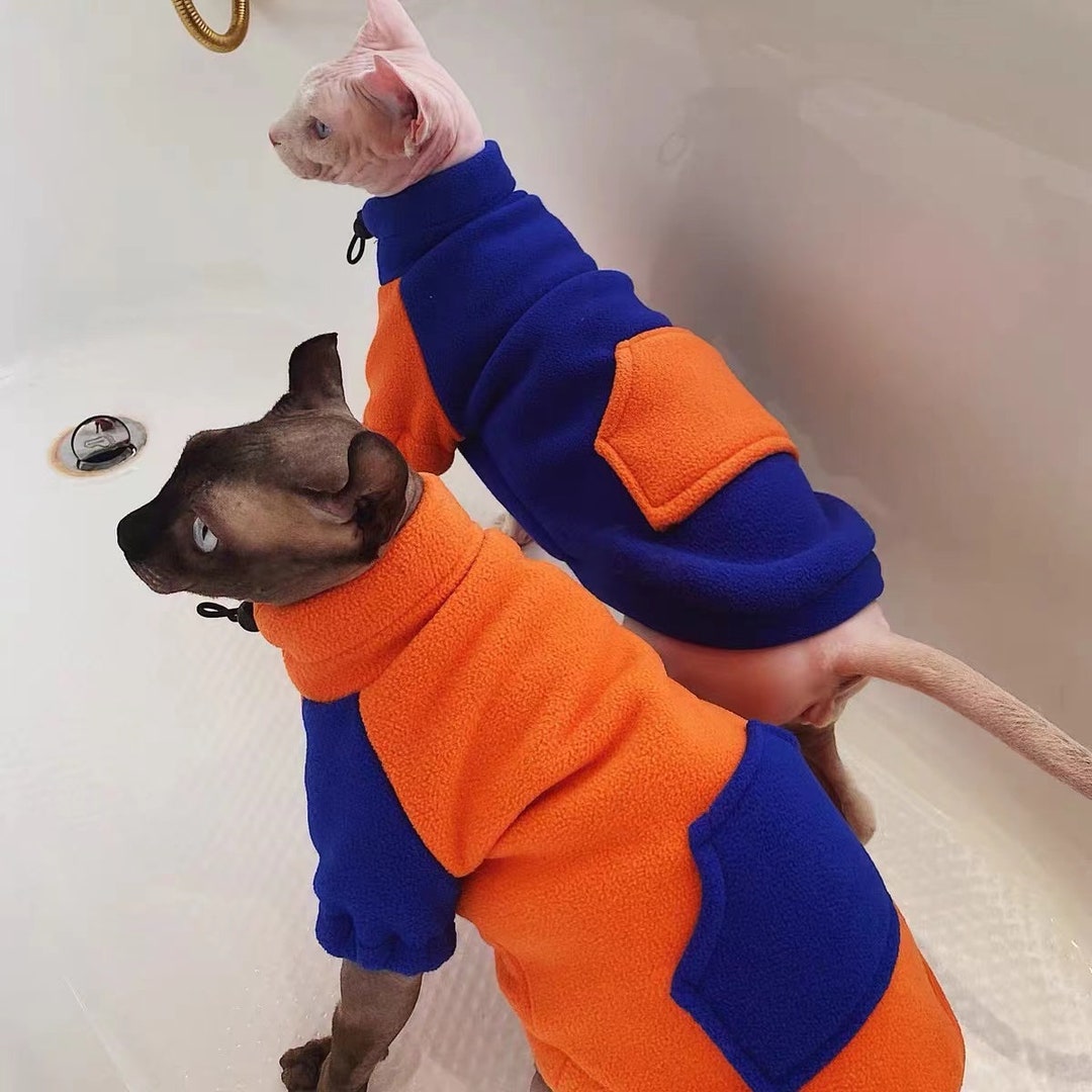 Sphynx Cat Winter Plus Velvet Thick Warm Jacket High Collar Etsy