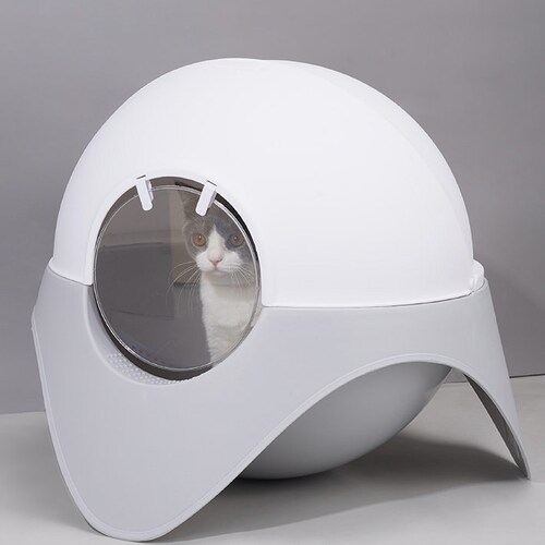Cat Litter Box With Scoop Space Capsule Anti-splash Large pic picture