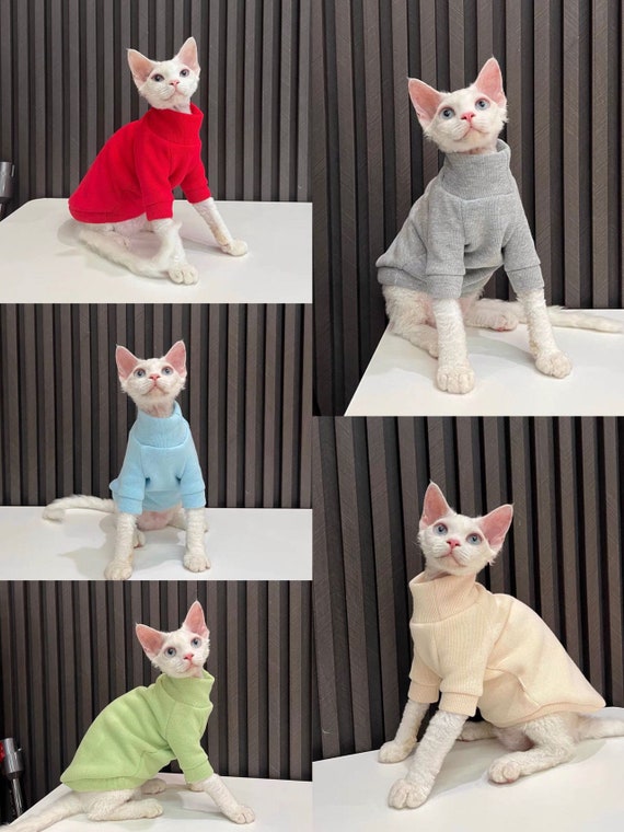 Cat cloth, Sphynx cat cloth autumn and winter cat outfit, soft and skin-friendly for hairless cat, Bambino Kitten,Devon Rex