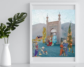 Somewhere along the silk road, Central Asia | Poster, Digital Art, Persian Miniature