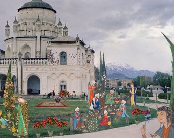 Zarnegar Park, باغ زرنگار | Poster, Digital Art, Persian Miniature