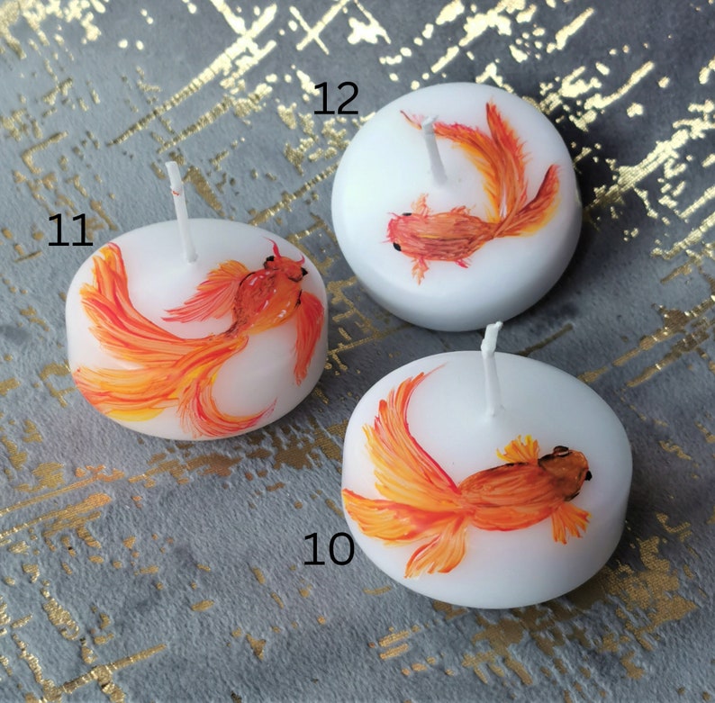 Nowruz Candle/ Hand painted Persian New Year candles. 1403, Flowers, Goldfish, Persian Poetry, Calligraphy. Persian Candles. image 10