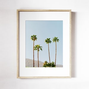 Palm Tree Wall Art Tropical Photography Print Vacation Travel Photography Palm Springs Skyline Print Tropical Skyline Wall Art image 1