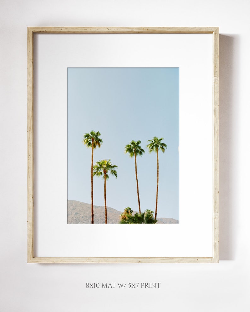 Palm Tree Wall Art Tropical Photography Print Vacation Travel Photography Palm Springs Skyline Print Tropical Skyline Wall Art image 2