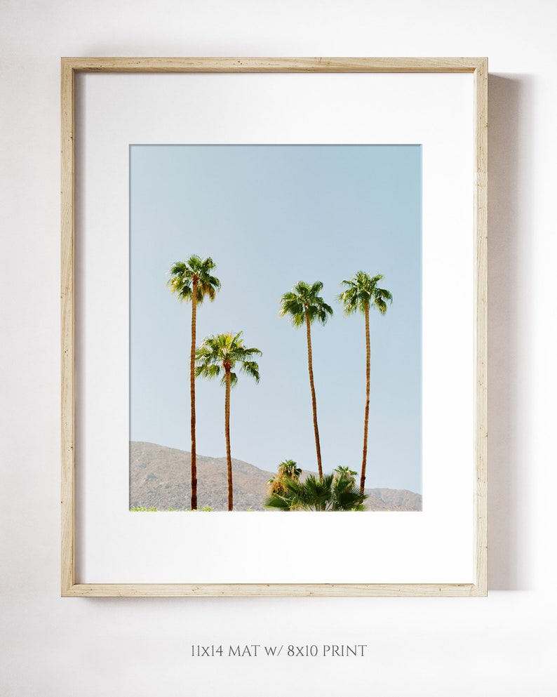 Palm Tree Wall Art Tropical Photography Print Vacation Travel Photography Palm Springs Skyline Print Tropical Skyline Wall Art image 3