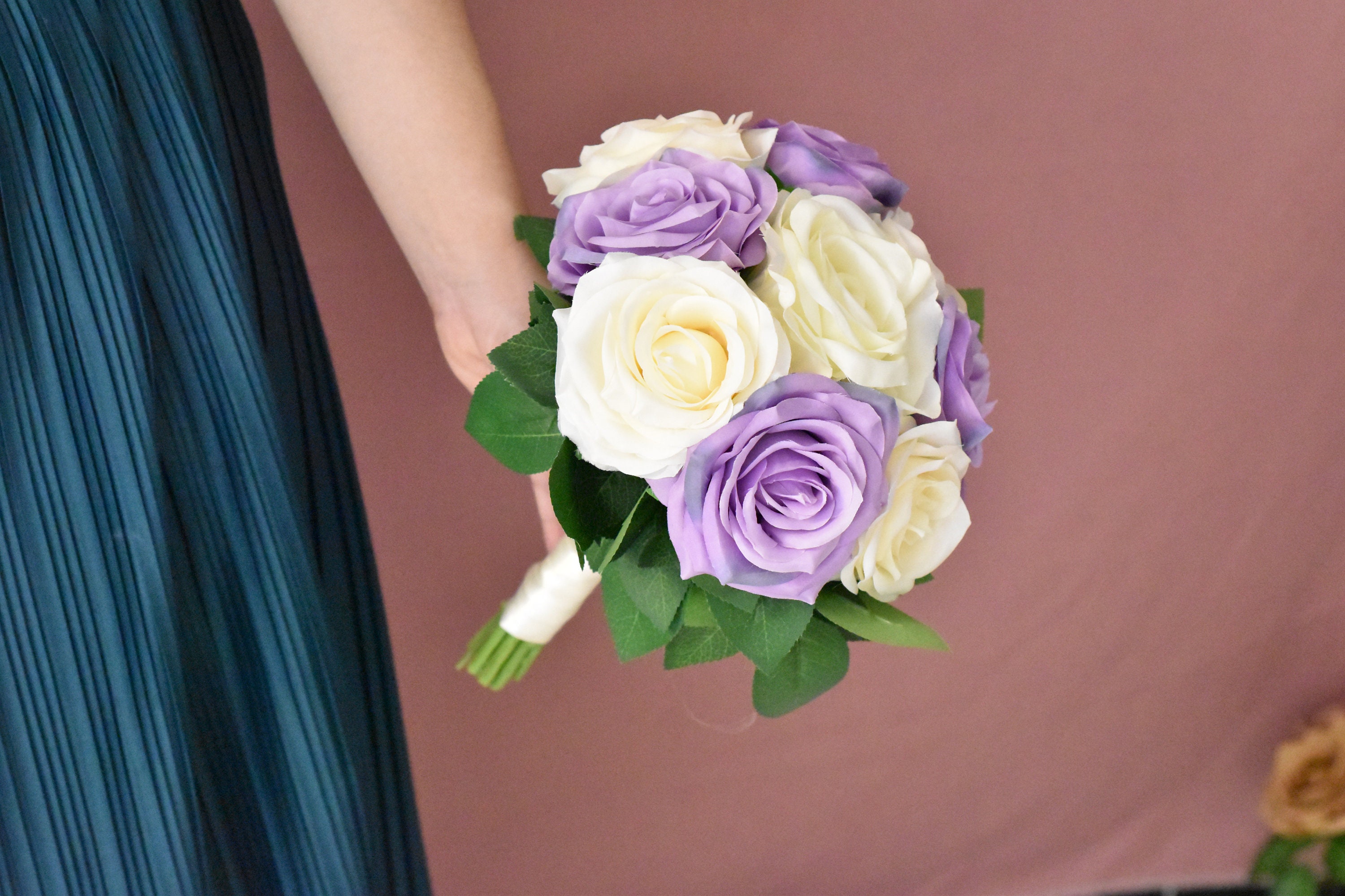 Lilac Wedding Bouquets Ivory Rose Bouquets for Bride Bridemaid Etsy