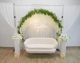 White Silk Wisteria Flowers Runner: DIY Wedding Arch Floral