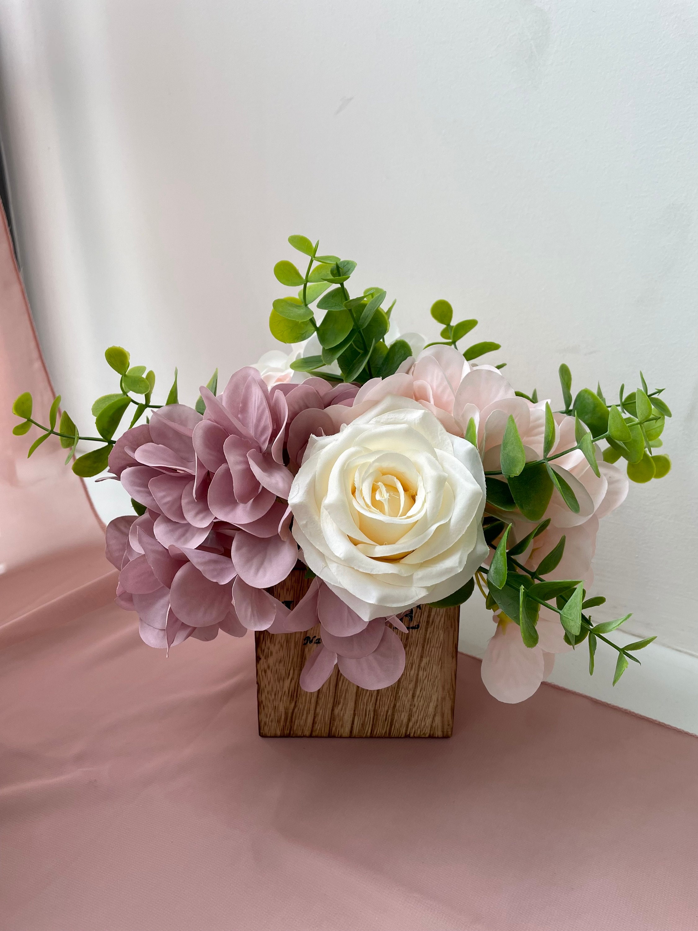 Silk Flower Arrangement Wedding Centerpieces for Tables Blush Flowers Arrangement Rustic Wedding