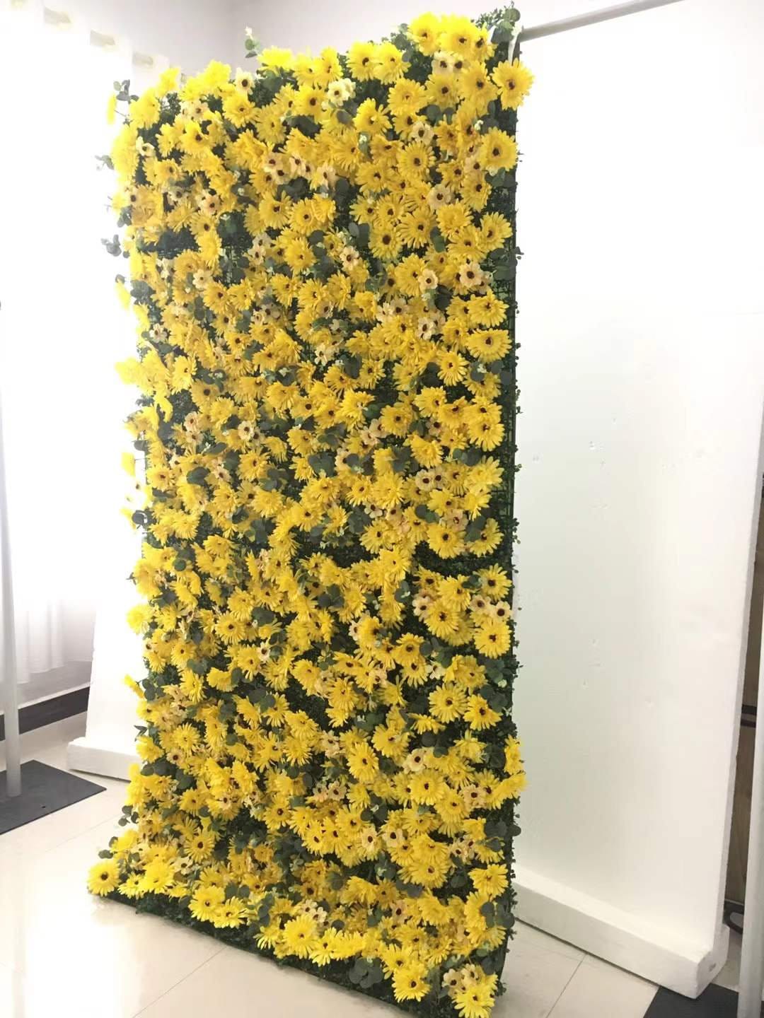 Yellow Flower Wall Backdrop for Wedding Photography Background Autumn