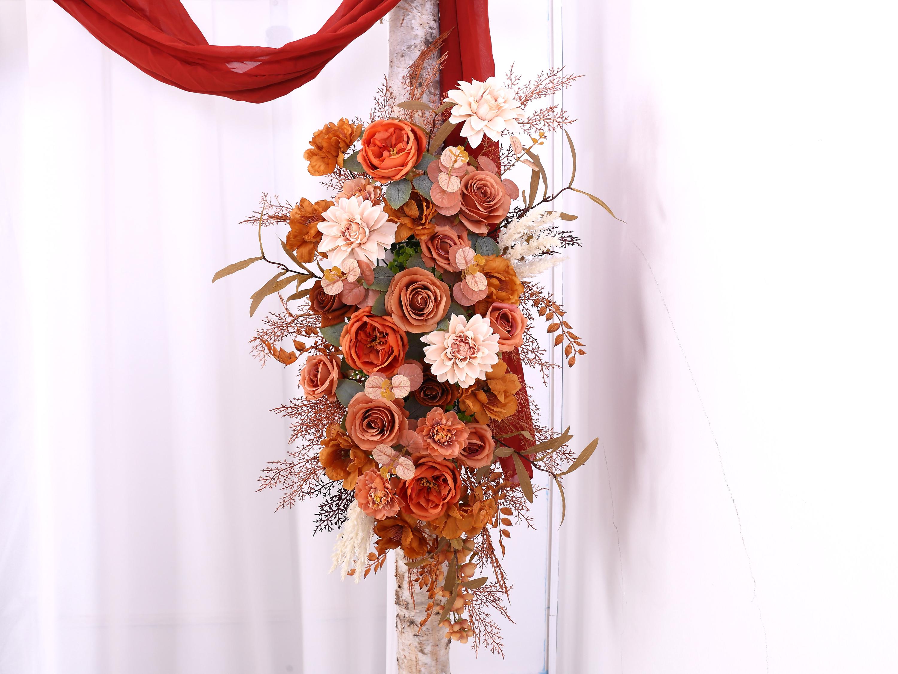Terracotta Wedding Flower Arch Swag: Burnt Orange & Rust Rose ...