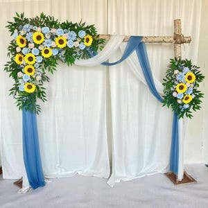 BabyBlue Sunflower Arch Flowers Ceremony Flowers Rustic Wedding Country for Summer Wedding Boho Arbour Gazebo Flowers, Design in Sunflower